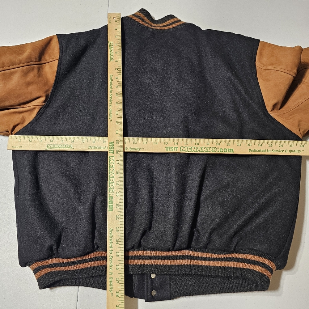 Rennoc Classic Dr. Pepper NFL Wool / Suede Bomber Jacket Mens XL Quilted Liner - Picture 13 of 14